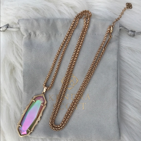 Peach Iridescent Rose gold Frances Necklace - Picture 1 of 3